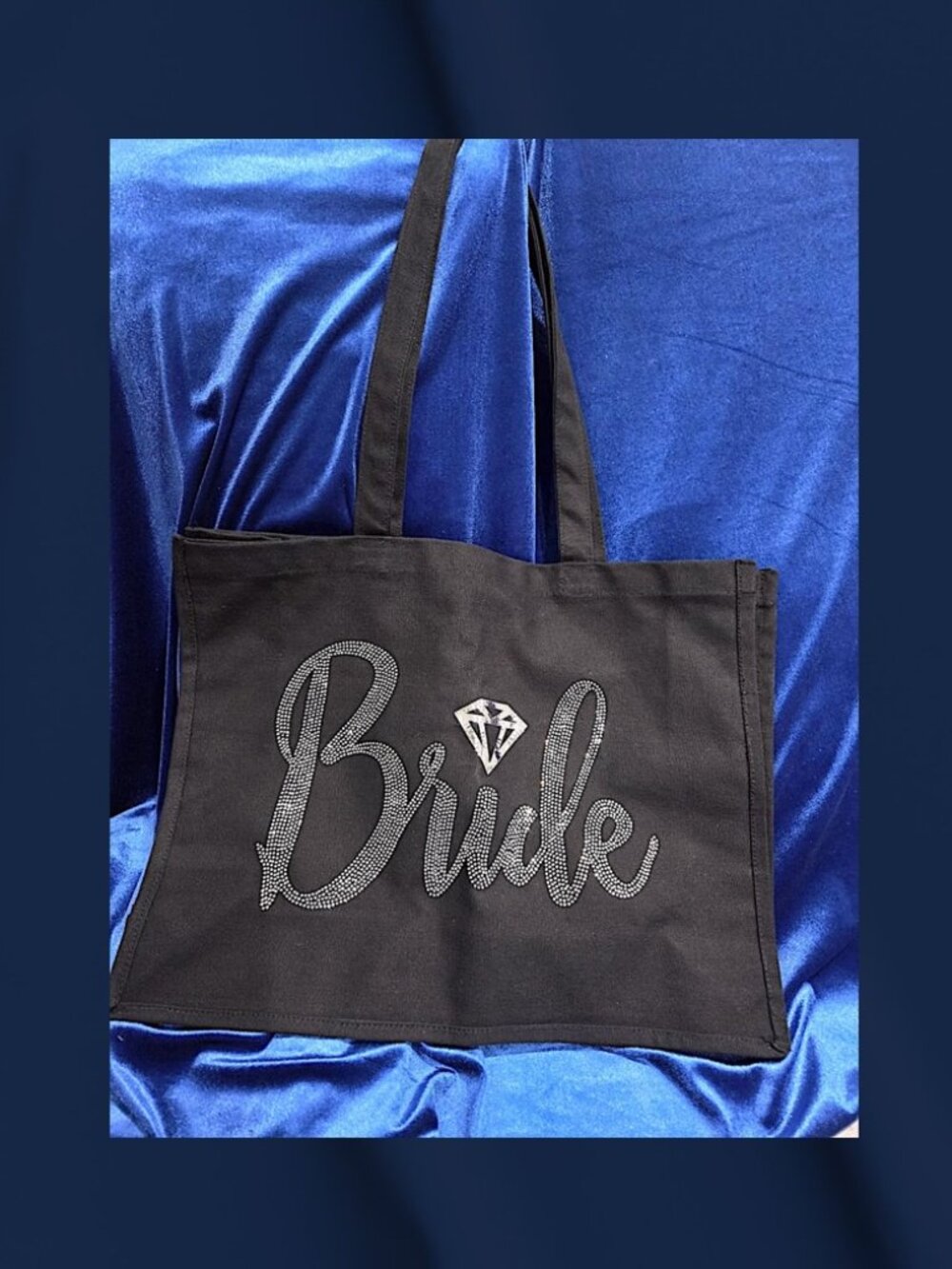 Bride Rhinestone Large Canvas Tote